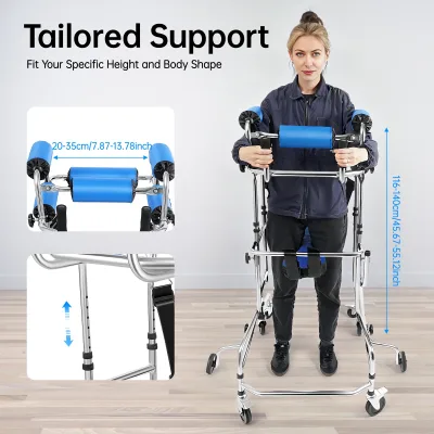 Déambulateur pliable à 8 roues et siège – image 3