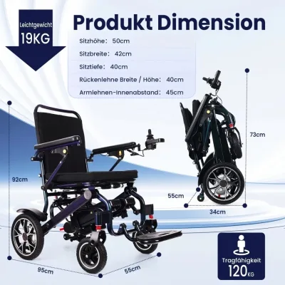 Fauteuil roulant électrique pliable – image 2