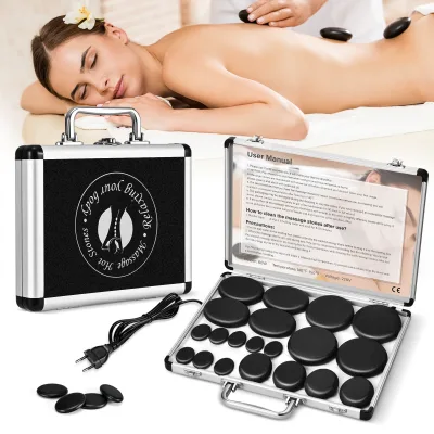 Kit de massage aux pierres chaudes en basalte