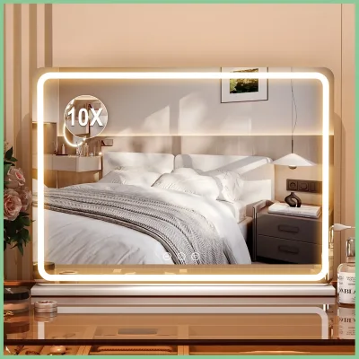 Miroir de maquillage LED blanc 80 cm