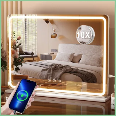 Miroir de maquillage LED blanc 80 cm – image 3
