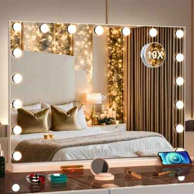 Miroir de maquillage lumineux à 17 LED blanc – image 2
