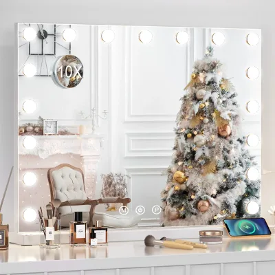 Miroir de maquillage lumineux à LED blanc